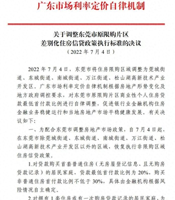 重磅!东莞28镇解除限购,首套房首付2成 重磅!东莞28镇解除限购,首套房首付2成