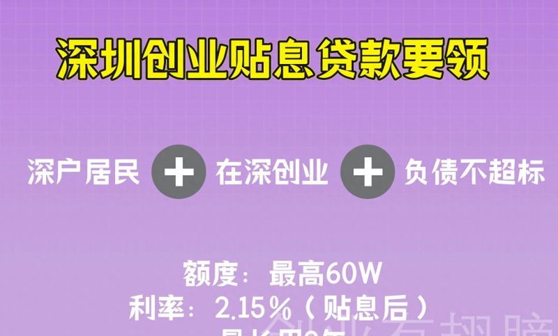 全网最全深圳免息创业贷款申请条件来啦，创业贷款还是深圳方便
