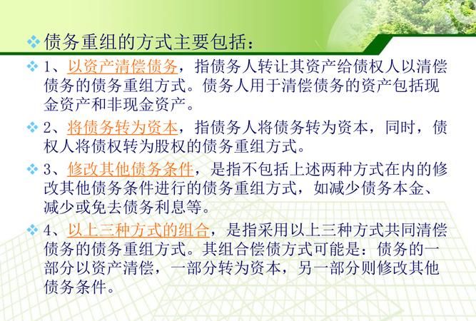 债务重组准则讲解及债务重组准则讲解PPT 债务重组准则讲解及债务重组准则讲解PPT