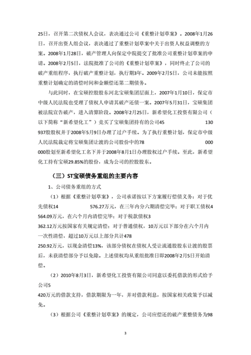 ST债务重组及ST债务重组成功案例