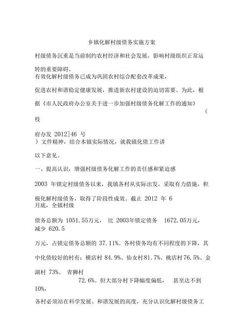 债务化解及债务化解方案 债务化解及债务化解方案