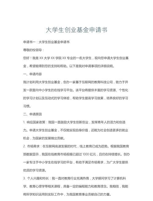 惠州大学生创业贷款申请书，开启梦想之旅的敲门砖