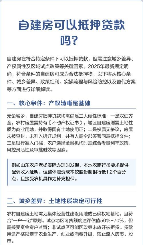 自建房可以做房产抵押贷款吗