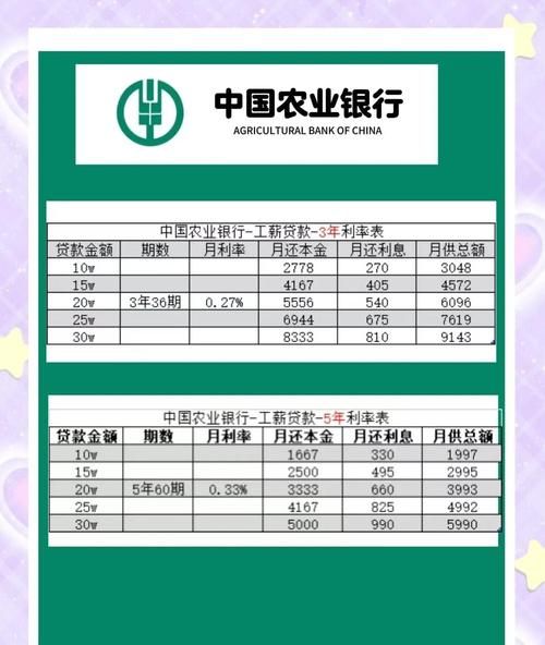 惠州市农业银行贷款利率全解析