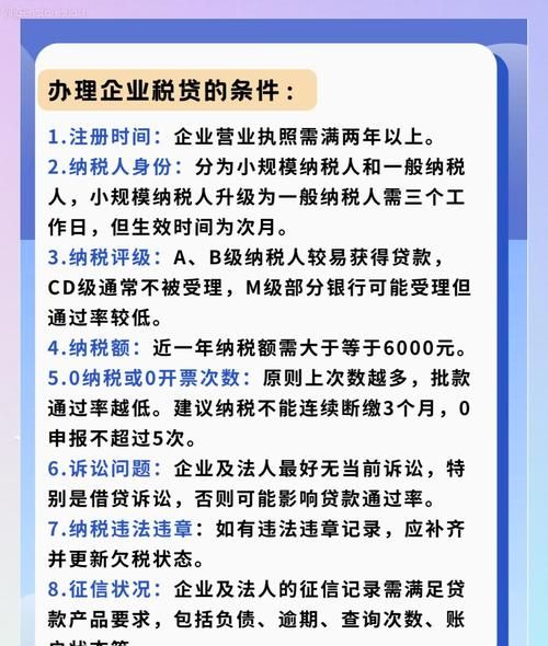 解析企业纳税信用贷款的条件