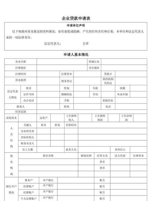 如何正确填写企业贷款融资表